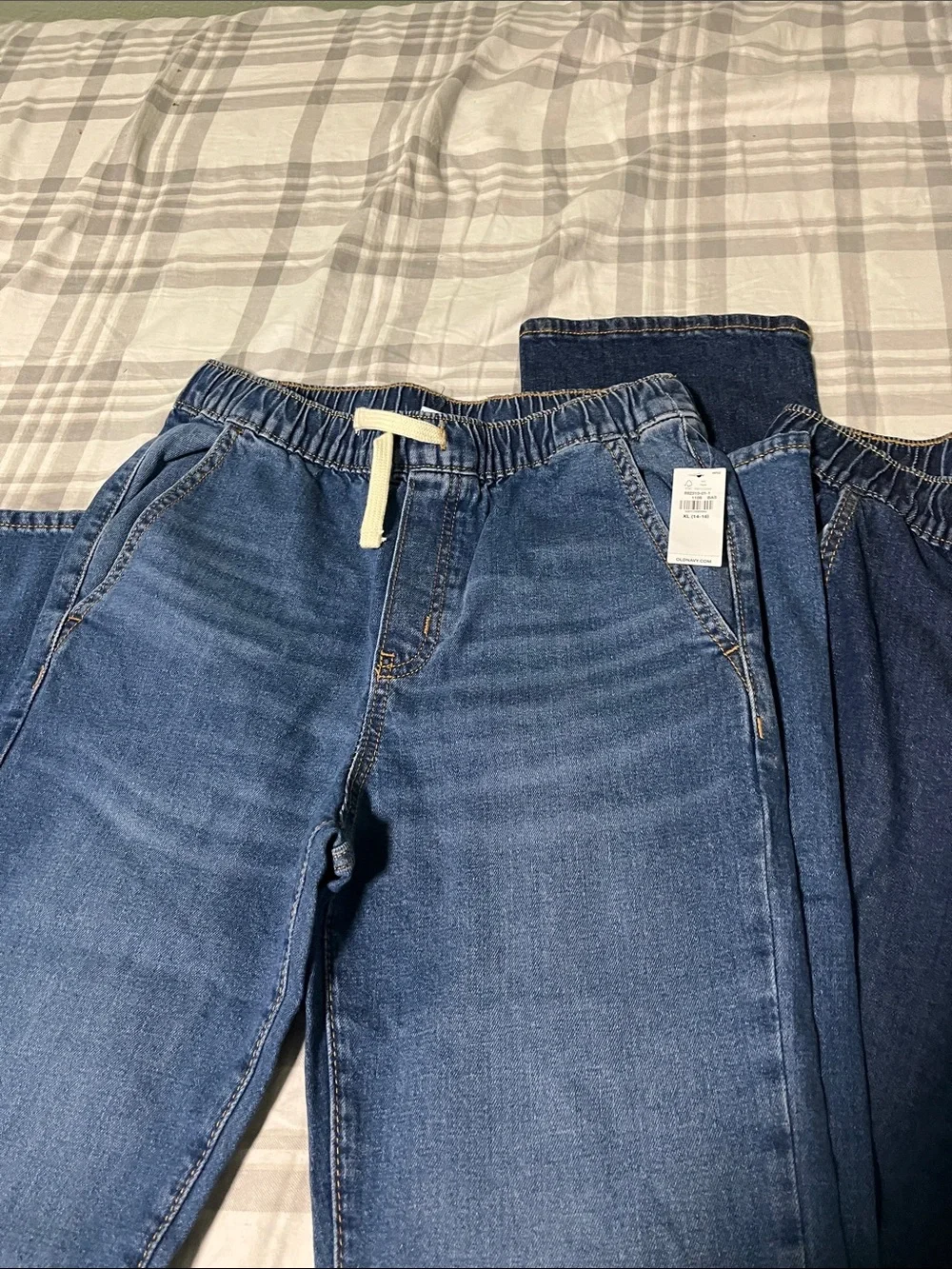 Old Navy Boys  Straight Elastic-Waist Jeans — Dark Blue & Medium Blue Set
